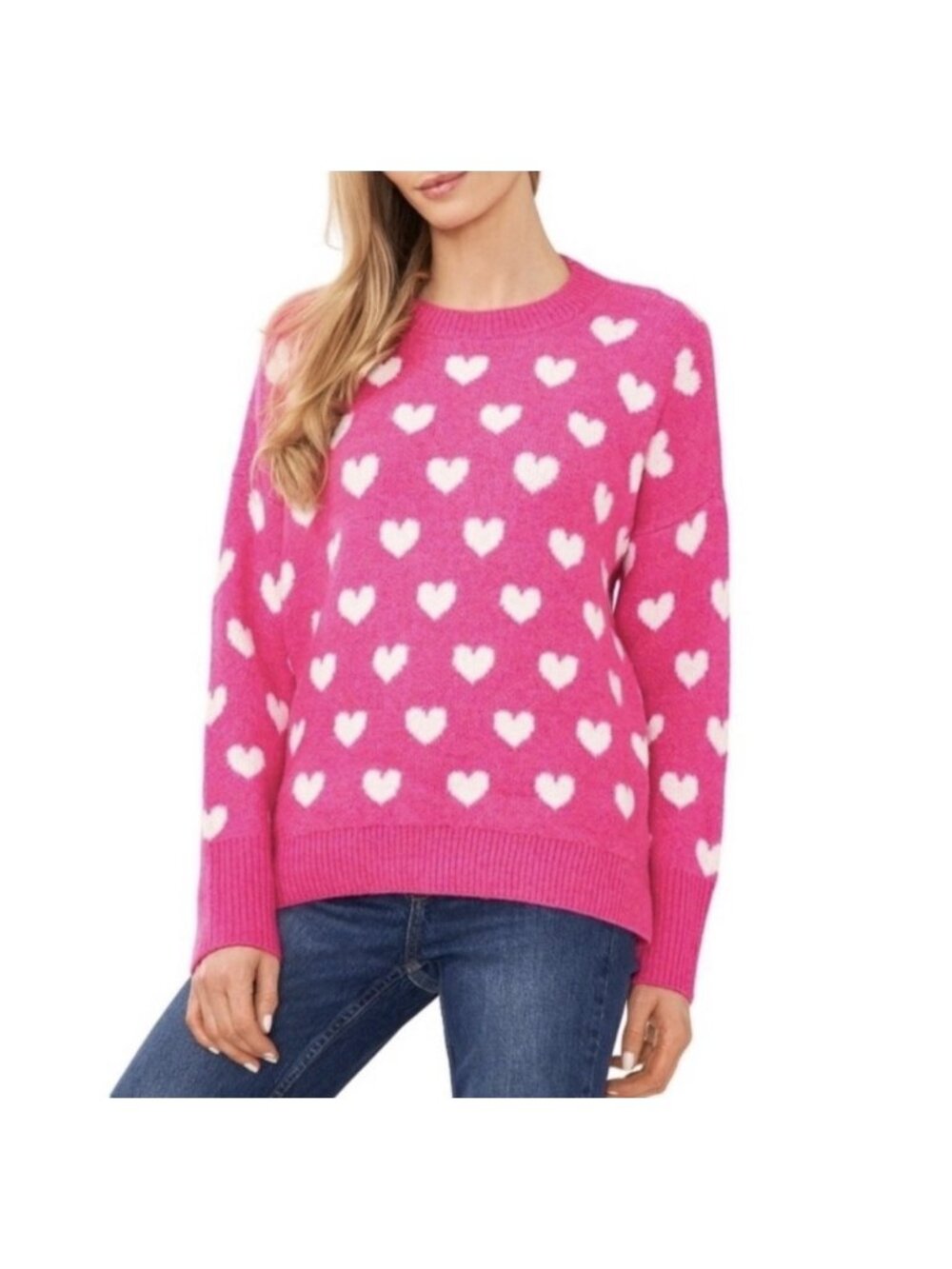 Vince Camuto Heart Sweater Large